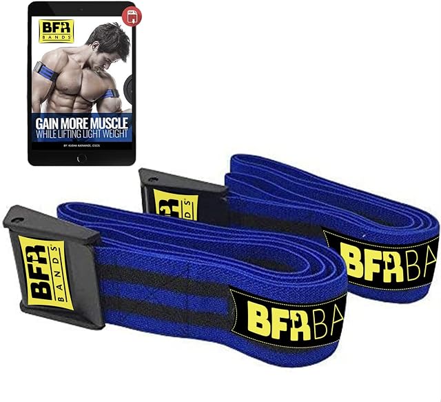 BFR BANDS Occlusion Training Bands, Blood Flow Restriction Bands for Arms, Legs or Glutes, Help Gain Muscle Without Lifting Heavy Weights, Strong Elastic Strap + Quick-Release