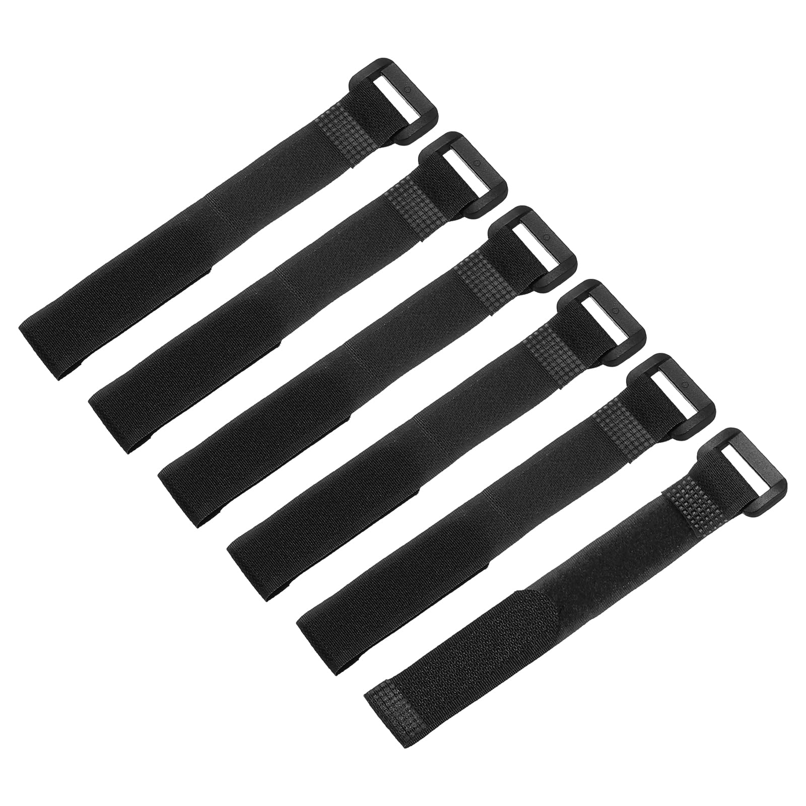 sourcing map 16Pcs Reusable Battery Tie Down Straps,0.8x8 Black Nylon Multipurpose Battery Hold Down Adjustable Cinch Strap Hook Loop Fastening Tie for Quadcopter FPV RC Drone Boat Car