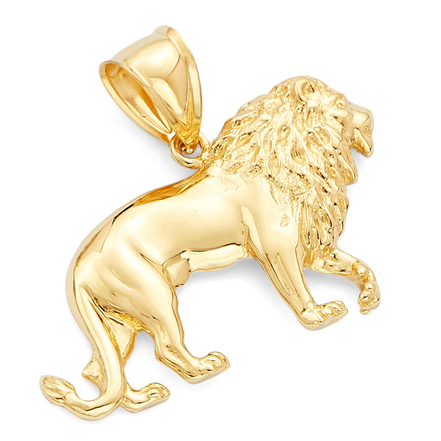 14k Yellow Gold Lion Pendant
