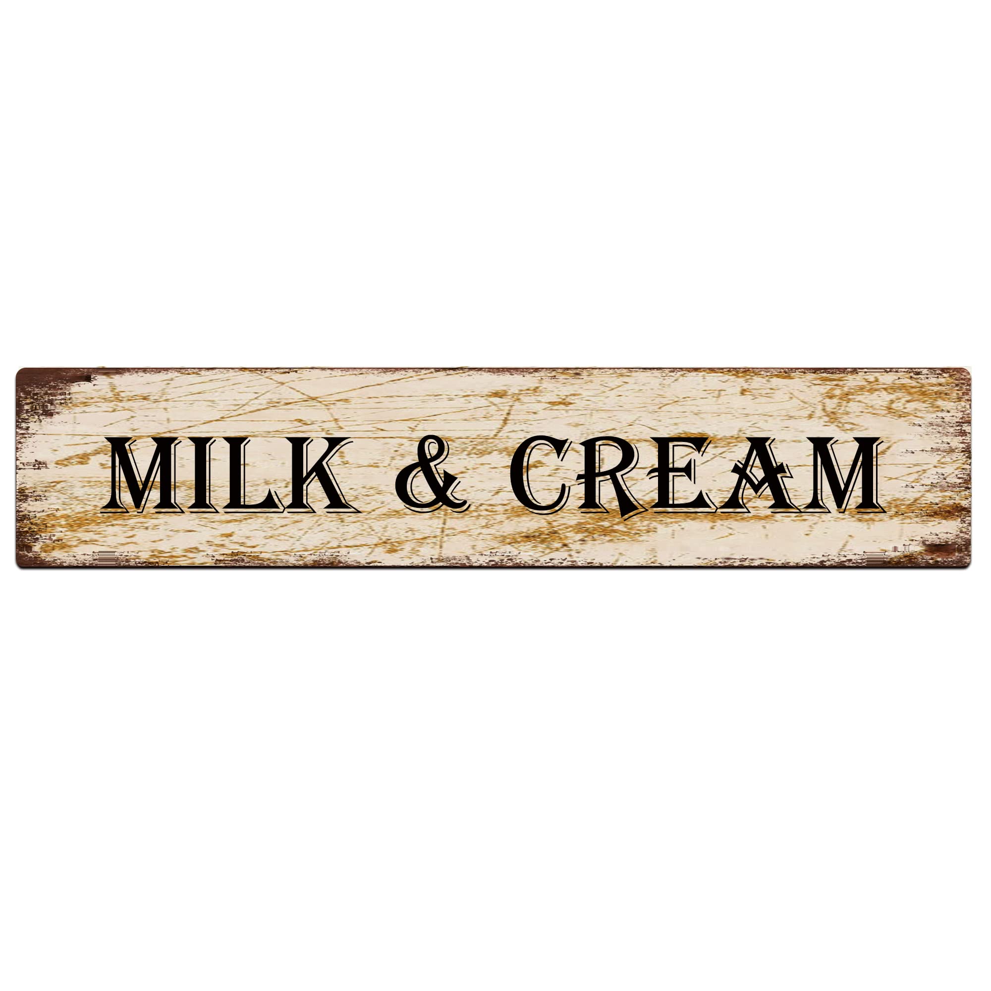 Milk and Cream Retro Tin Signs Aluminum Metal Sign for Kitchen Home Garden Wall Bar Cafe Decor 4x16 Inch