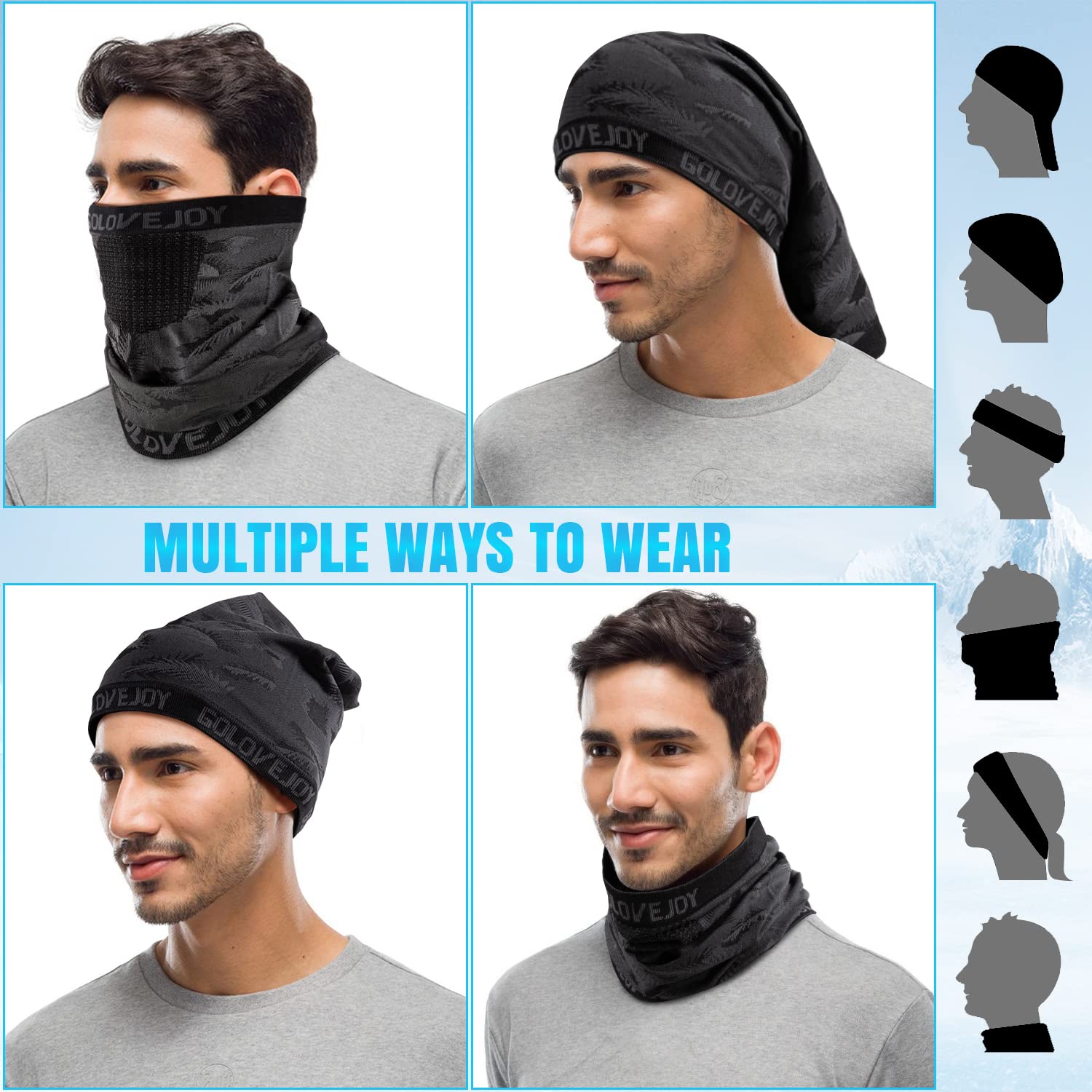 ENONEO Scaldacollo Running Termico Uomo Donna Traspirante Antivento Scaldacollo Sportivo Elastico Sciarpa Scaldacollo Tubolare Inverno Passamontagna Sci Copricollo Moto Bandana Bici Ciclismo