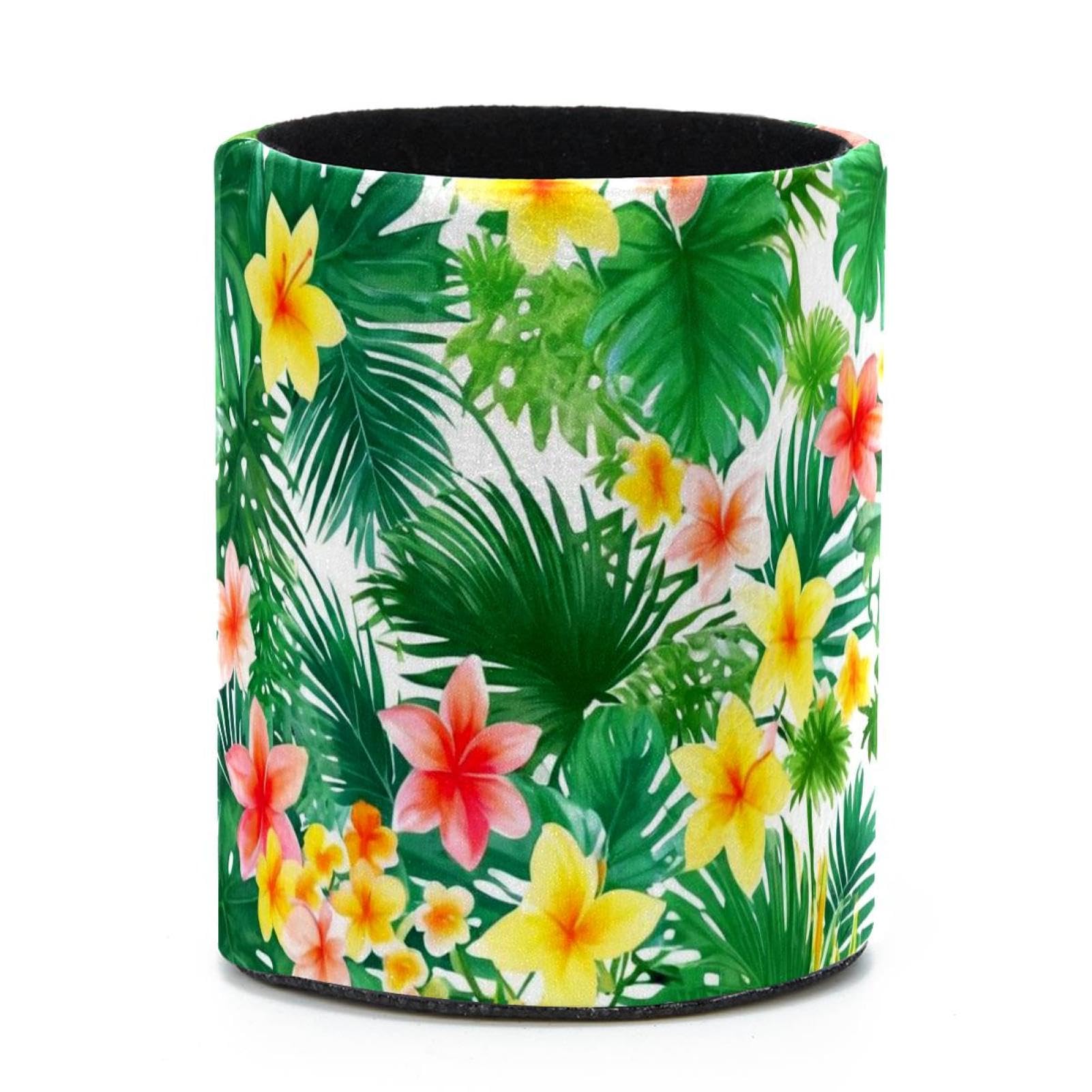 VAPOKF Round Pencil Holders for Desk, Artistic Leaves Pen Holders Pen Pot Makeup Brushes Storage Desktop Stationery Supplies Organiser for Home Office