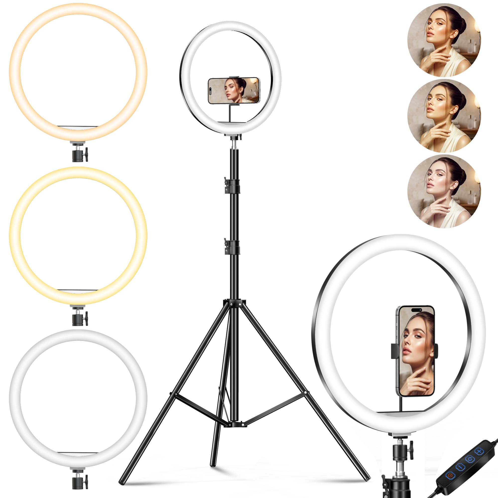 Sounce 14 Inch 15W Professional LED Ring Light | Extra Bright Dimmable Lighting | 2 Colour Modes | Compatible with iPhone & Android | for Photo Shoot, Video Shoot, Live Stream & Makeup-image-10