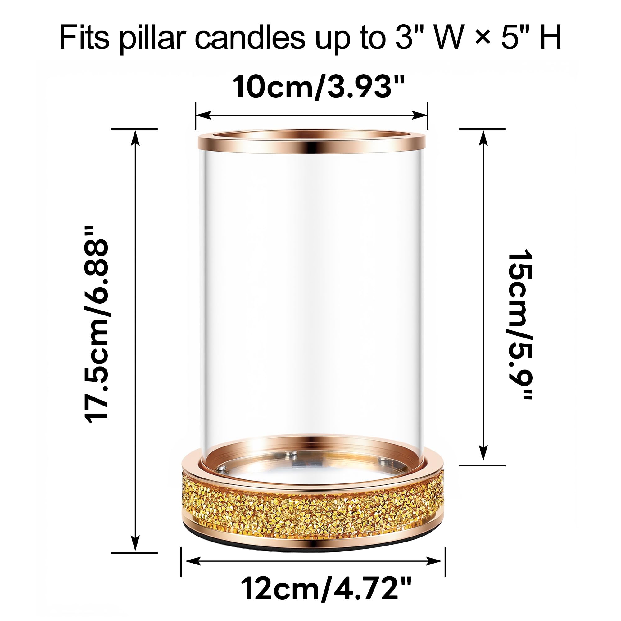 Pillar Candle Holder with Tempered Glass Panels, Hurricane Candle Stand for centerpiece crystal decoration for table wedding - Image 2
