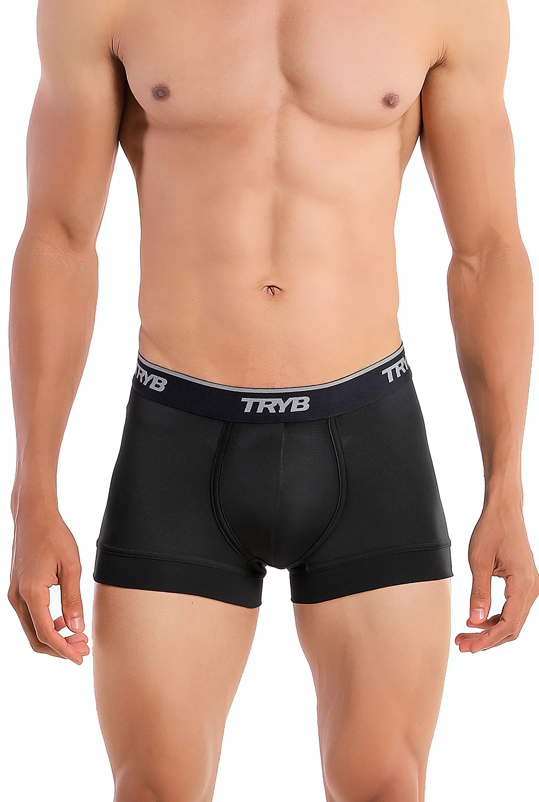 tryb Pro Mens Sport Performance Stretch Underwear Quick Dry Moisture Wicking Athletic Active Kooltex Short Boxer Trunk - Pack of 2-picture-47