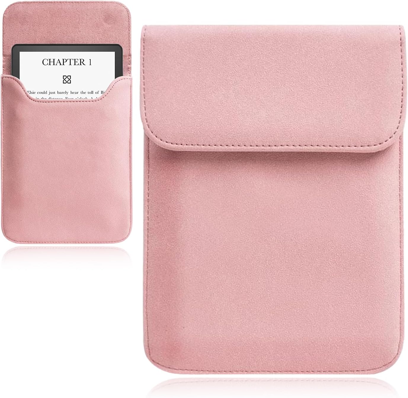 Sleeve Case for 6 inch All-New Kindle 11th Gen 2024/2022, Kindle 10th 2019, Kindle Paperwhite 10th 2018, Kindle 5/6/7th 2012-2016 Version, Kobo Clara, Lightweight, Portable, Pouch Bag, Pink