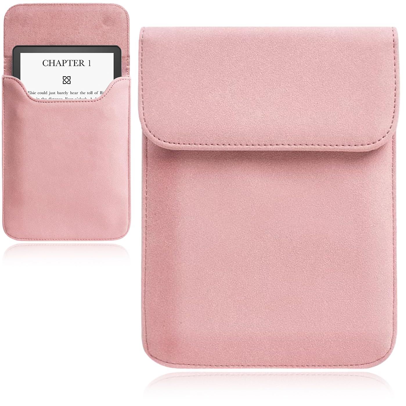 Sleeve Case for 6 inch All-New Kindle 11th Gen 2024/2022, Kindle 10th 2019, Kindle Paperwhite 10th 2018, Kindle 5/6/7th 2012-2016 Version, Kobo Clara, Lightweight, Portable, Pouch Bag, Pink