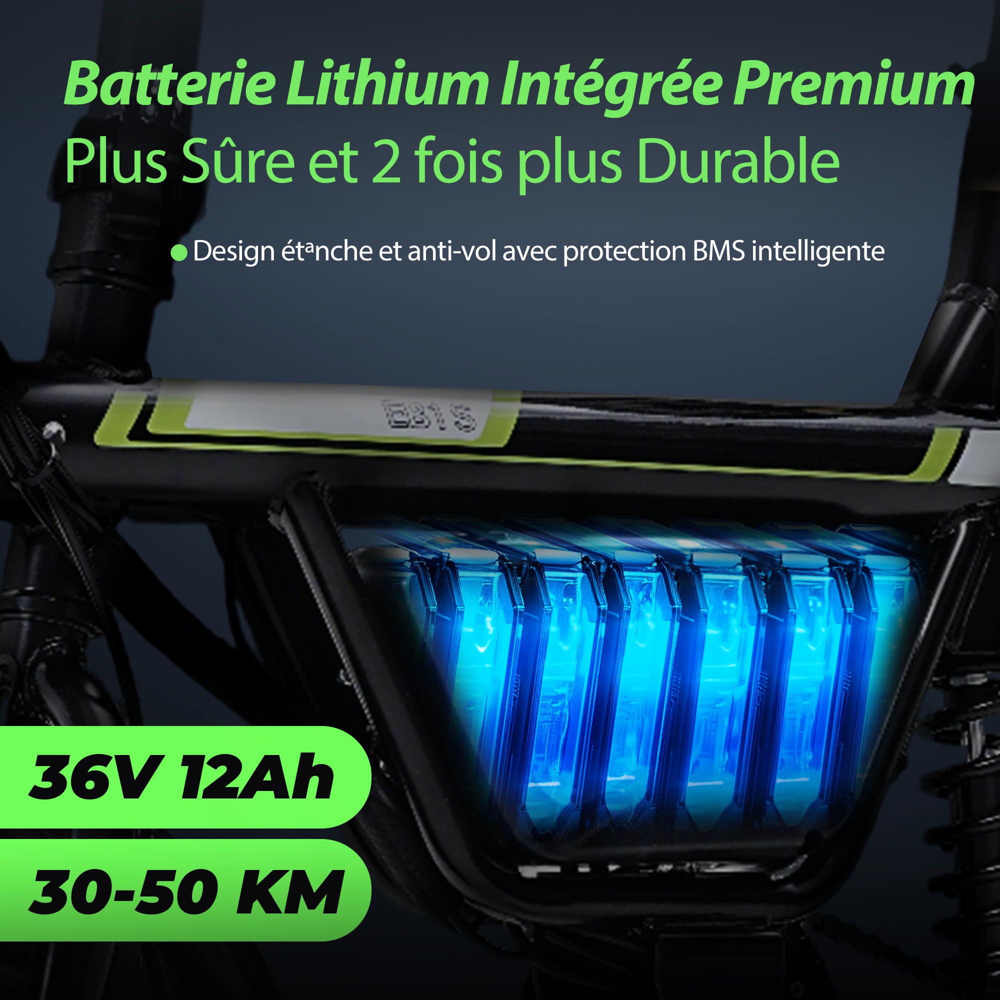 iScooter Vélo Électrique Pliable Adulte | Moteur 250W sans Balais | Batterie 36V 12Ah Grande Capacité | Autonomie 50km | Amortisseur Central | VAE Urbain et Loisirs