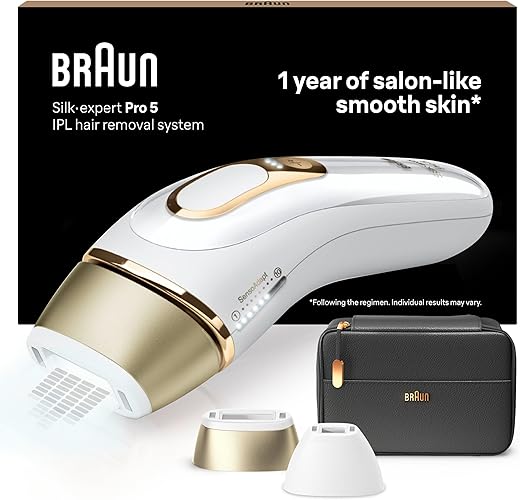 Braun Silk Expert Pro 5 IPL, Épilateur Lumière Pulsée, Épilation Semi-Définitive Visible...