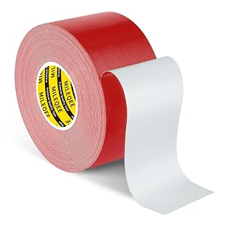 Duct Tape Heavy Duty Single Sided, Strong Adhesive High Strength, Waterproof Mesh Tape for Indoor and Outdoor Repairing Sealing Bonding, Easy Use Hand Tearable, 1.57 Inch x 66 Feet, Red