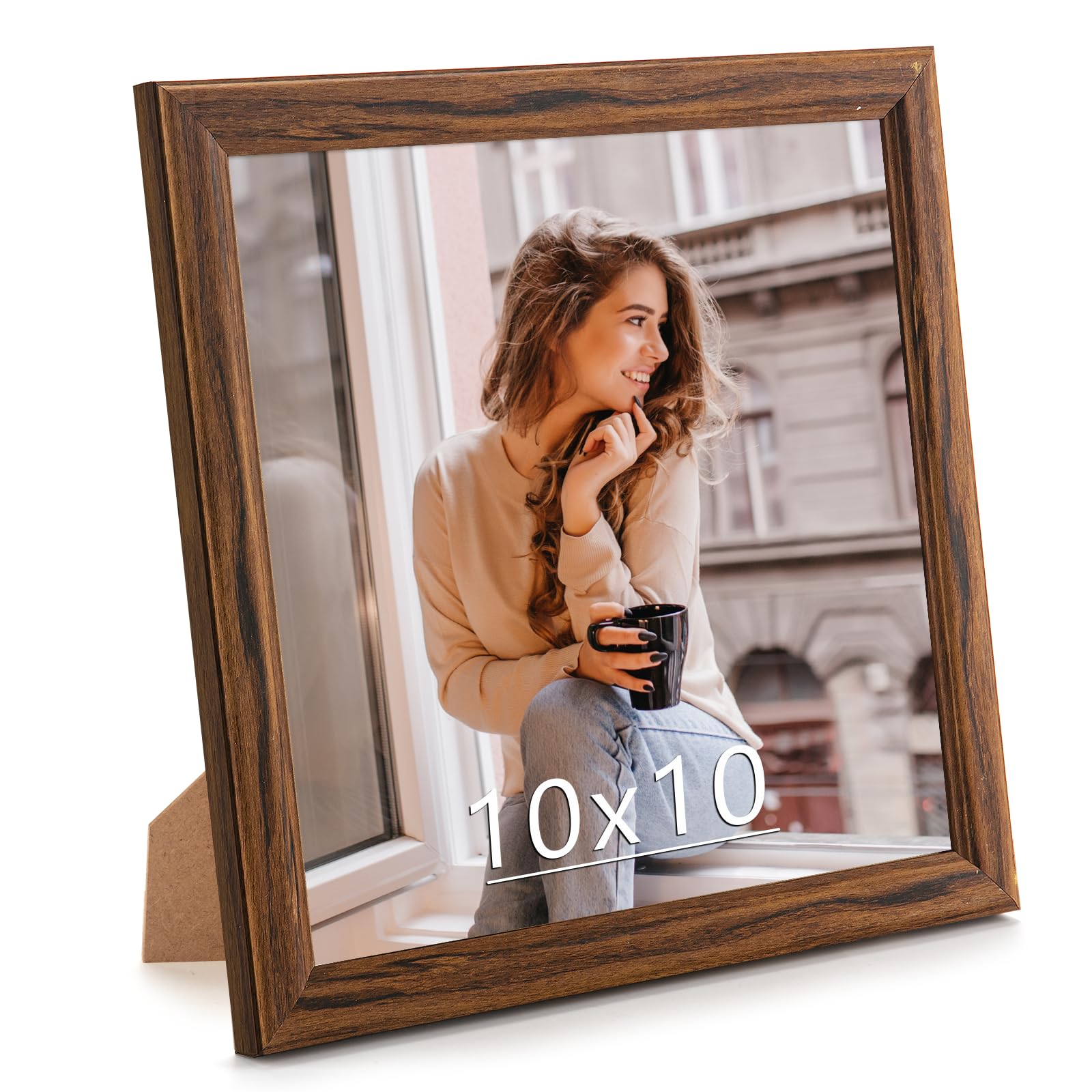 Cadre photo doré 25,4 x 25,4 cm de qualité premium avec plexiglas HD