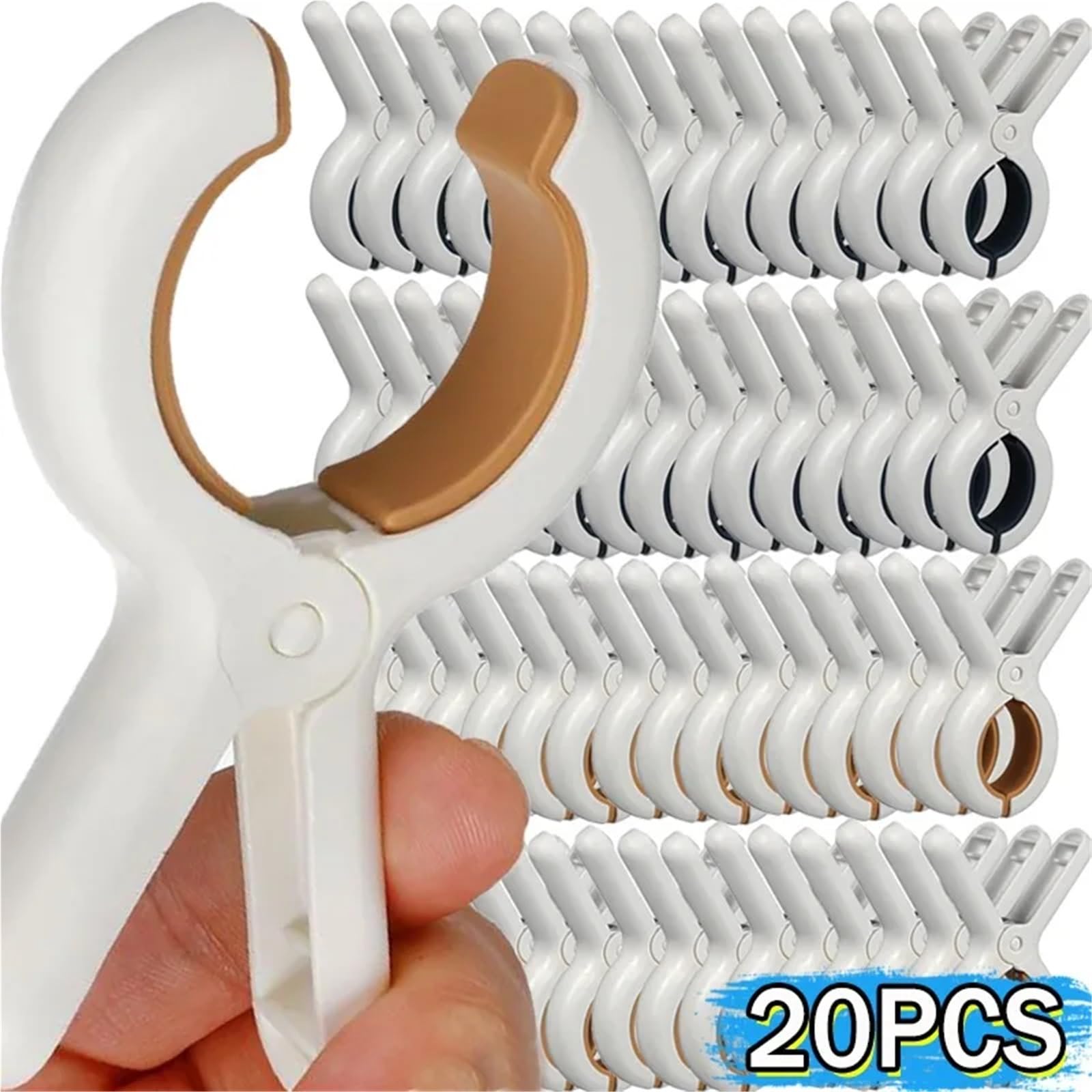 Pinzas Ropa Pinzas de plástico for Ropa con resortes antioxidantes Resistentes, al Viento, for Toallas Playa, Pinzas for, fijas Antideslizantes(Yellow-20pcs)