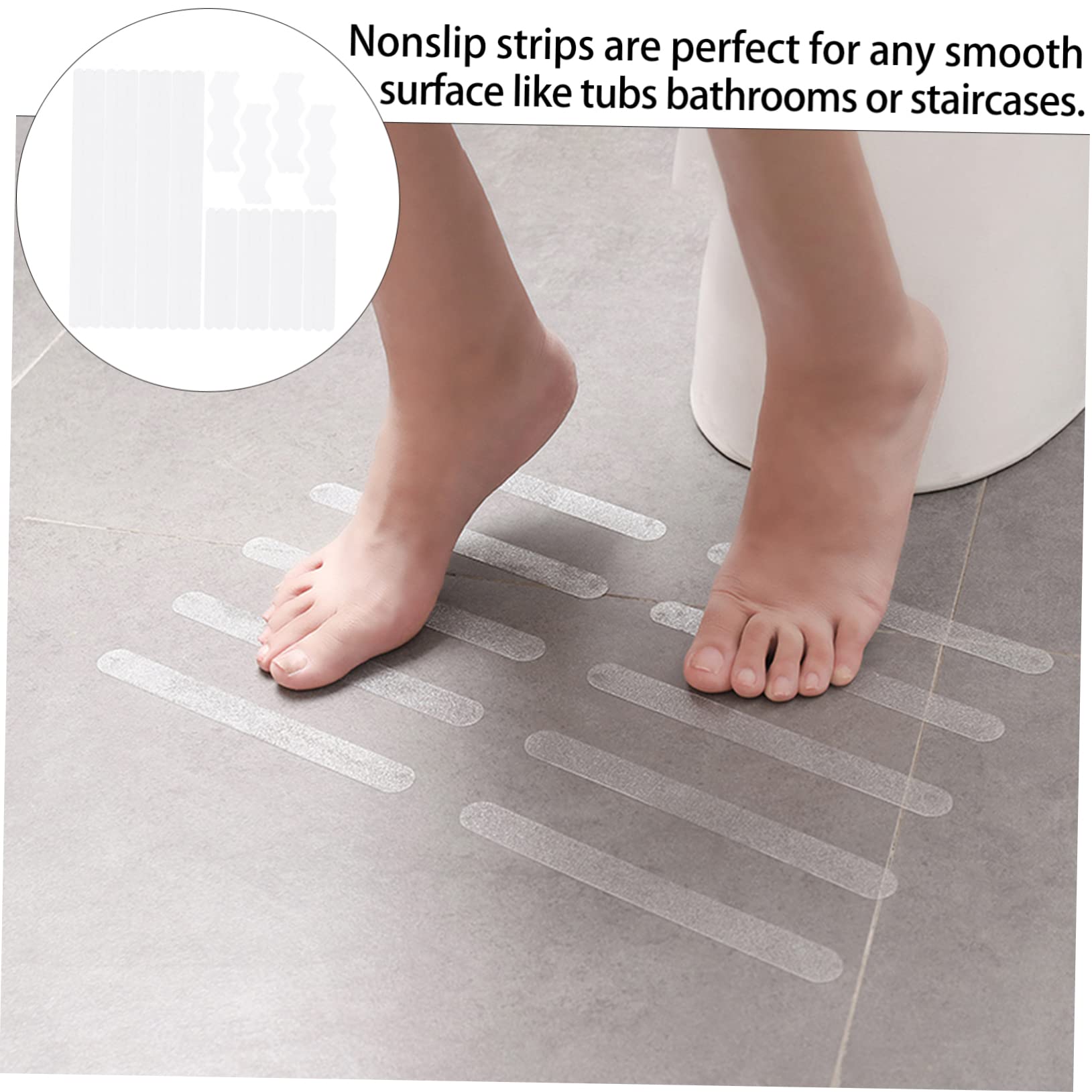 DOITOOL 144pezzi Strisce Antiscivolo per Scale e Bagno Adesivi Decorativi Impermeabili e Nonslip Opachi Sicurezza per Famiglie e Anziani