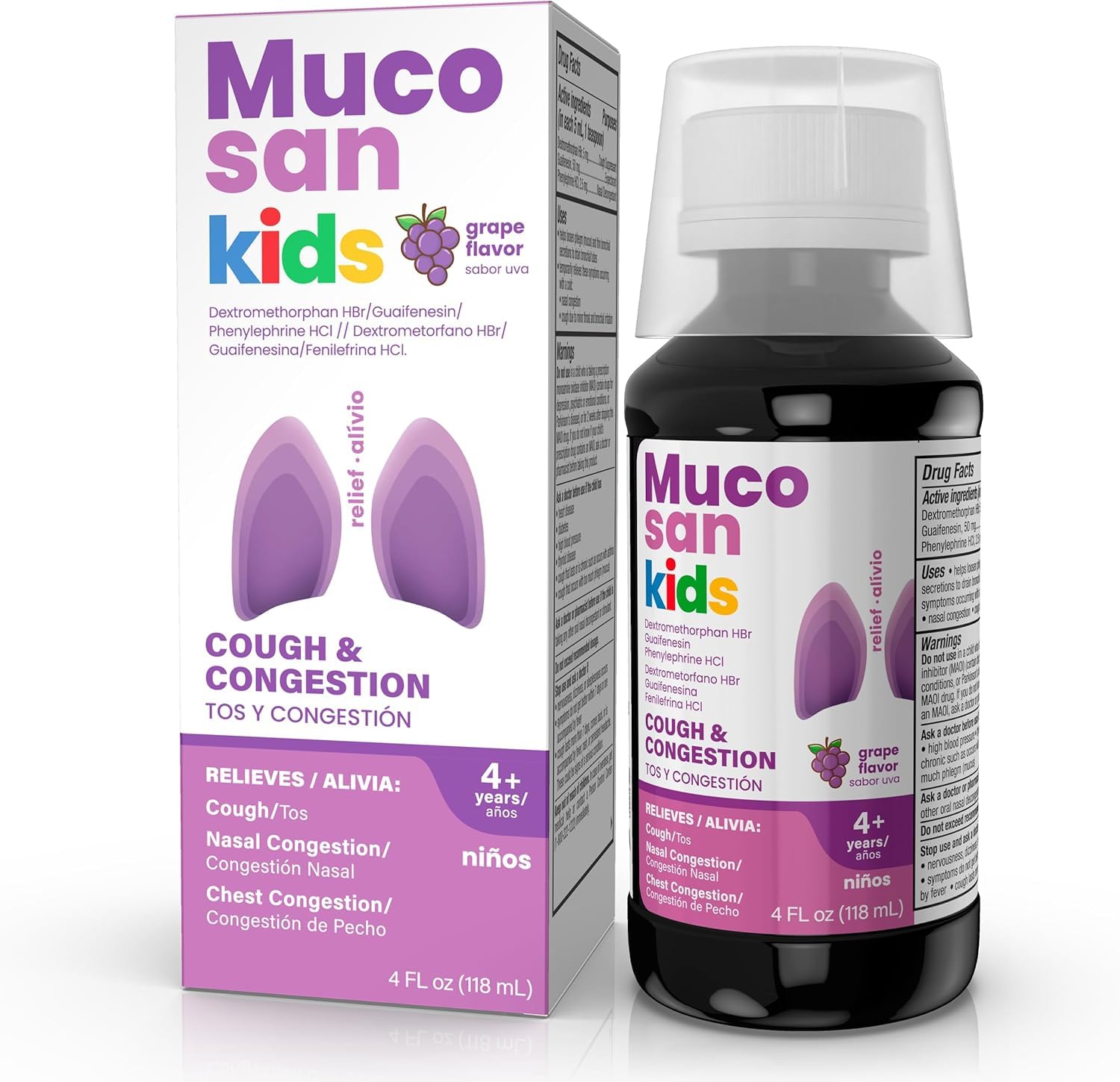 Amazon.com: Mucosan Kids Grape Flavor Cough Medicine, Severe Cough