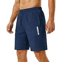 Mens Athletic Shorts with Zipper Pockets 7" Quick Dry Stretch Lightweight Gym Workout Shorts for Running