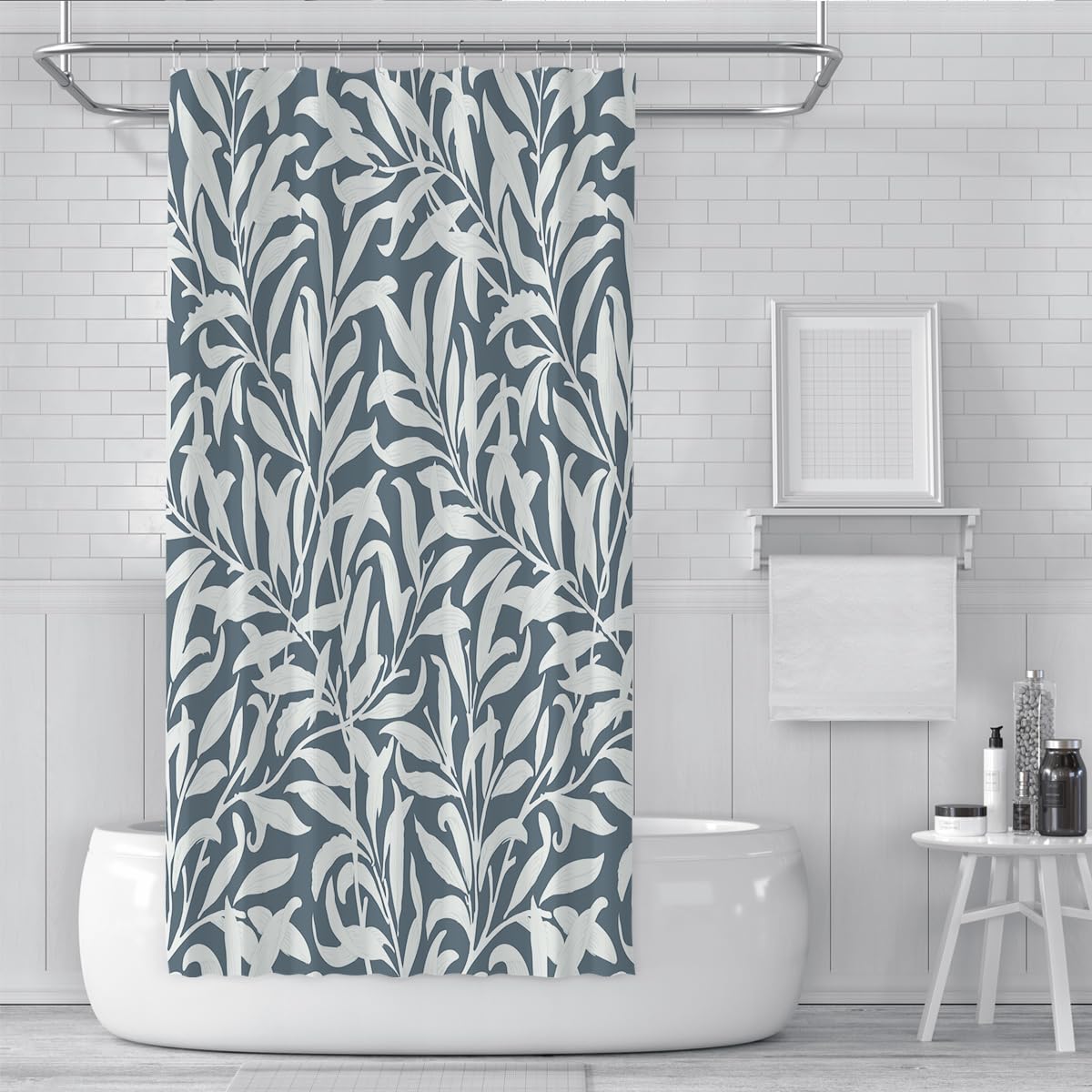 Cortina de Ducha Estilo Morris Sauce Azul Marino 150x180cm
