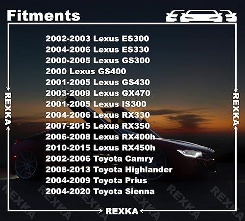 Miniatura 3 de Rexka 30 clips de moldura para puerta trasera para Toyota Lexus 90467-09204 Camry, Highlander, Prius, Sienna, GX470, IS300, RX330, RX350, RX400h,