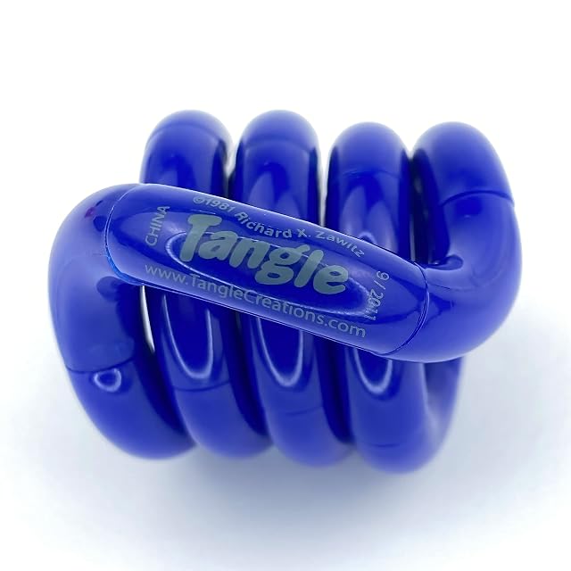 Tangle Jr. Solid Blue - Juguete auténtico Fidget para niños y Adultos