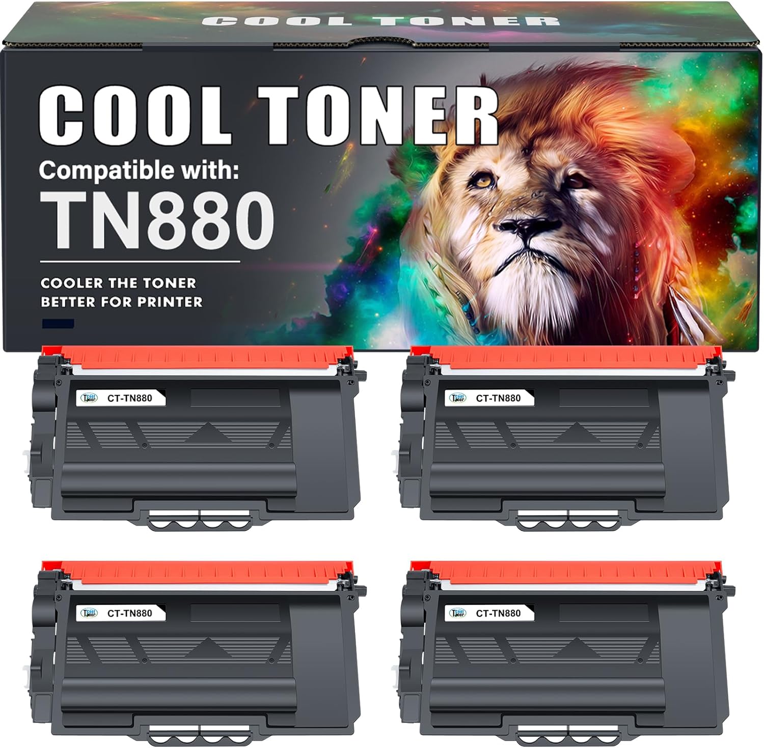 TN880 TN-880 TN 880 Toner Cartridge Compatible for Brother TN880 Super High Yield Black Toner Cartridge for HL-L6200DW MFC-L6700DW MFC-L6800DW HL-L6200DWT HL-L6300DW MFC-L6900DW Printer 4 Pack