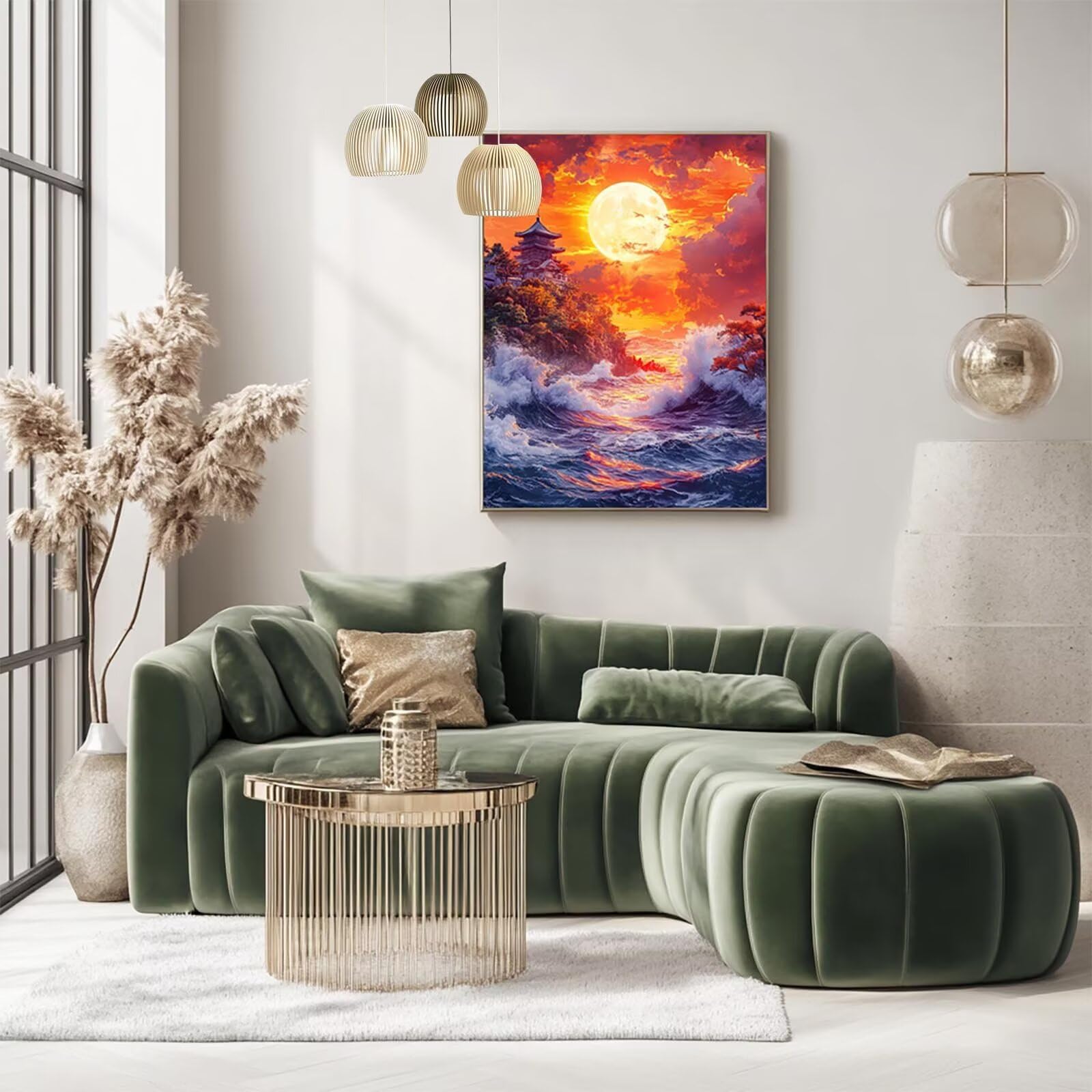 Zestawy do malowania diamentami 5D dla dorosłych, 102 x 137 cm, do samodzielnego wykonania, widok na morze, kryształowe zestawy artystyczne dla dorosłych, rękodzieło dla dzieci z akcesoriami do