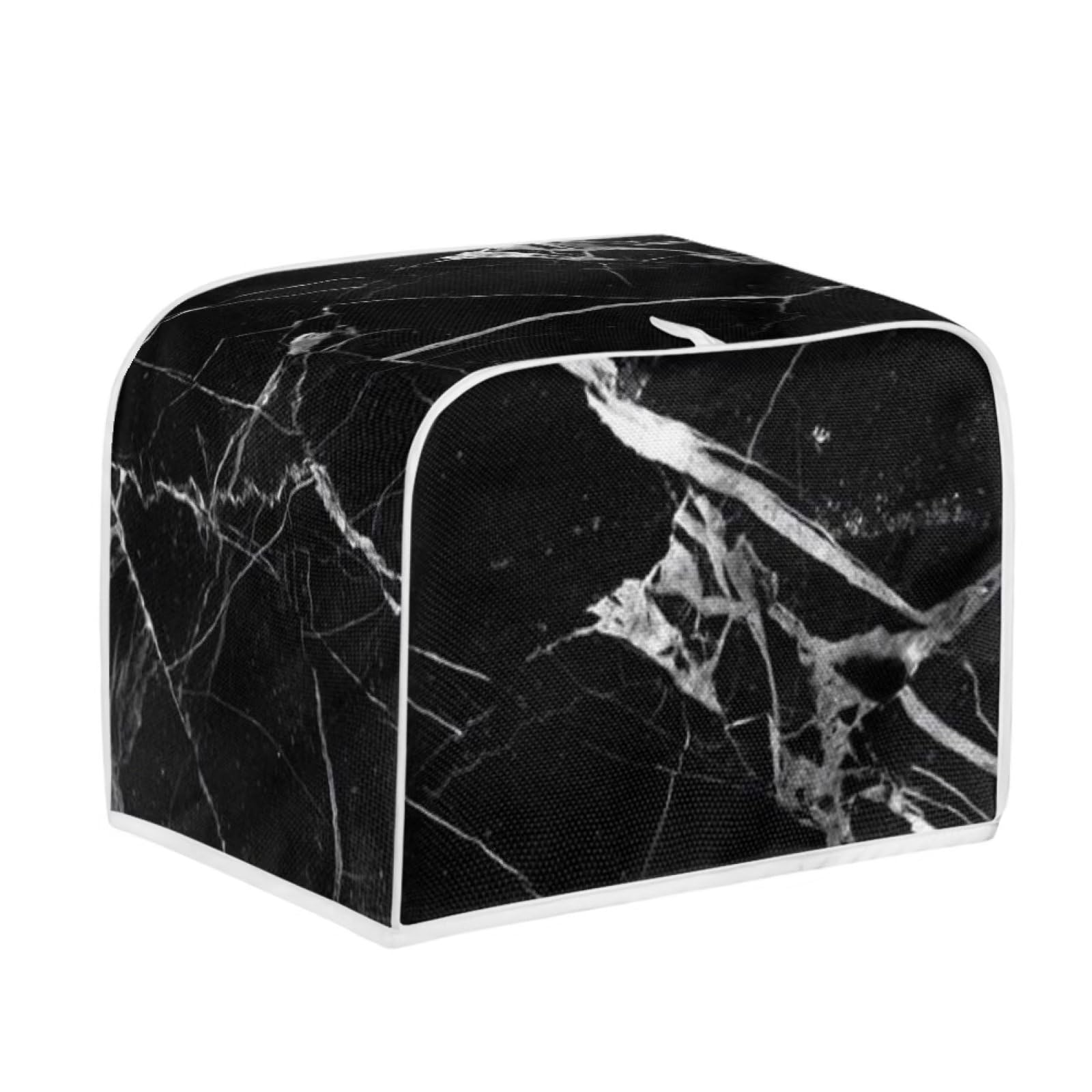 JSLXYYBQ Black Marble Toaster Cover 4 Slice,Dustproof Toaster Bread Maker Cover Small Kitchen Appliance Fingerprint Protection