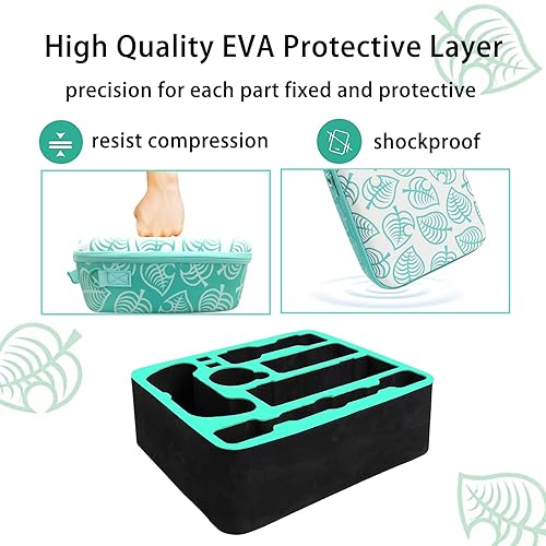 Miniatura 4 de Nintendo Switch Deluxe Carrying Case-Turquoise Storage Bag with Handle and Shoulder Strap Fits Complete Switch System Console+Switch Dock+ Pro