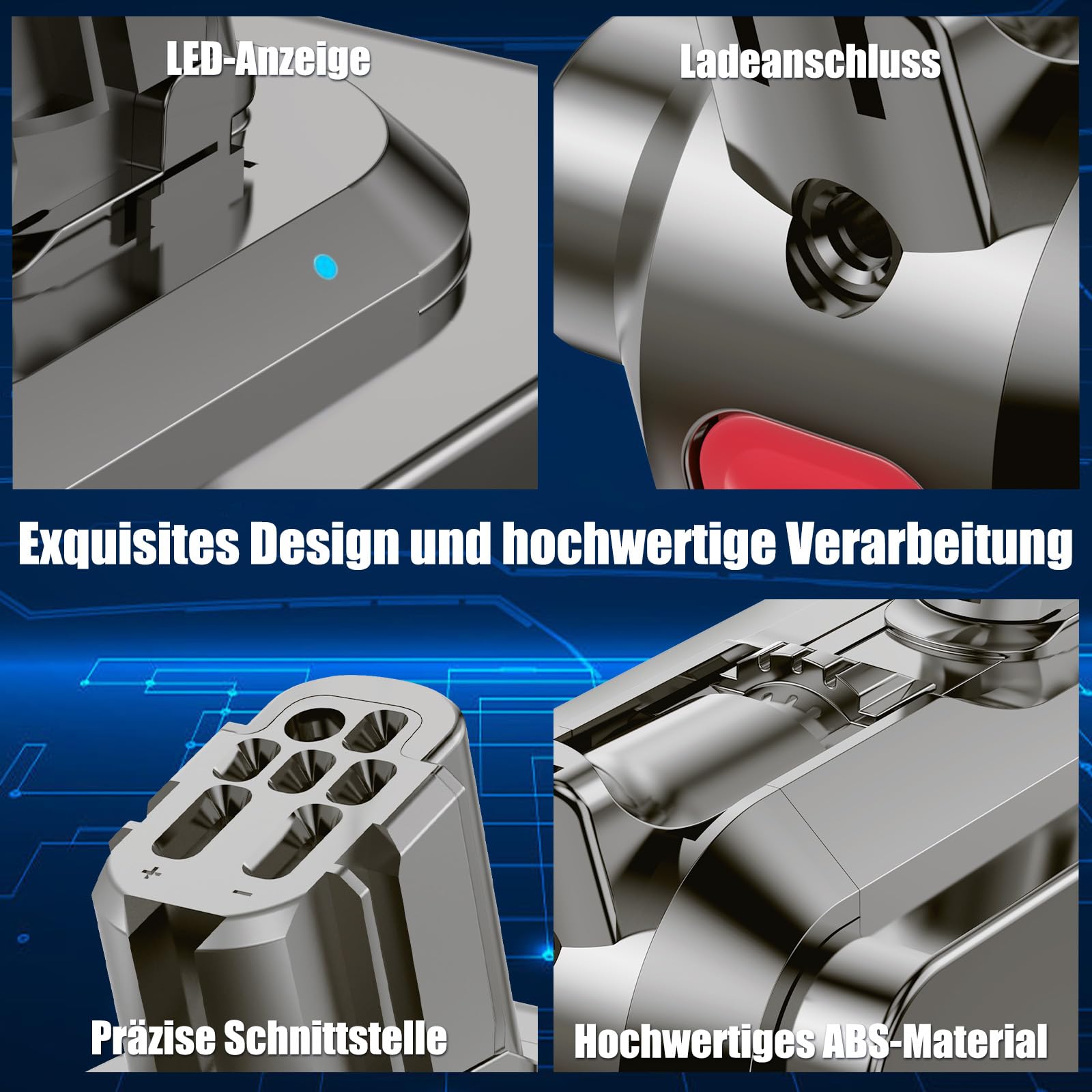 V12 Akku für Dyson V12, Akku Kompatibel mit V12Detect Slim/Detect Slim Absolute Fluffy SV20 SV26 SV30 SV34 SV46 Staubsauger (Nicht für V11 SV12)