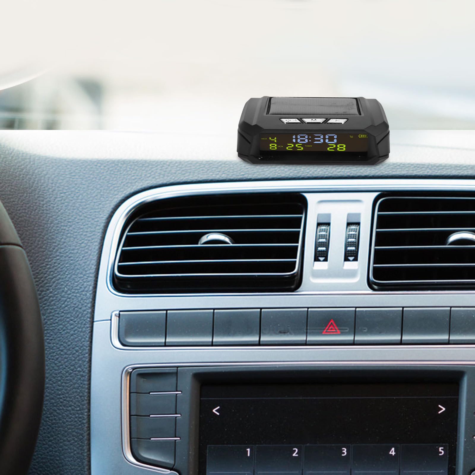 Reloj de Salpicadero para Coche con Energía Solar y Pantalla Digital
