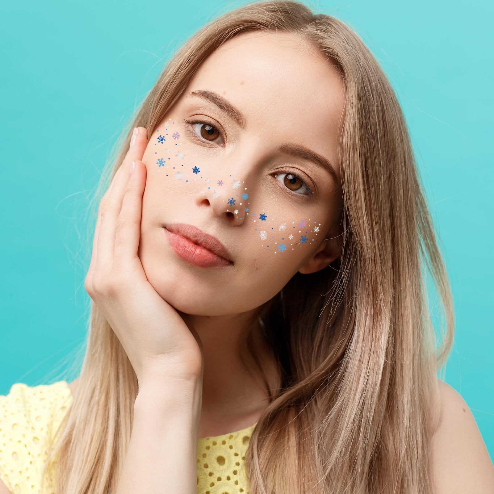 6pcs Snowflake Face Freckle Tattoo Stickers - Image 3