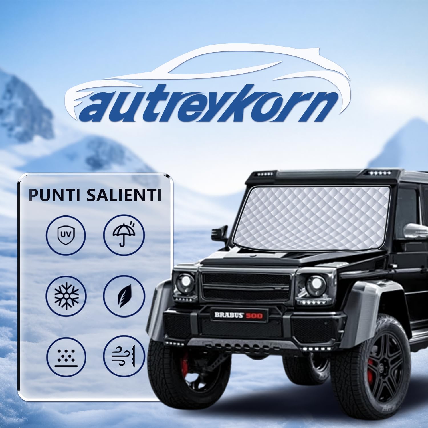 Copri Parabrezza Auto Ghiaccio 193x157x126 cm, 5 Magneti, Copertura Parabrezza Auto Pieghevole Contro Neve, Ghiaccio, Brina, Polvere, Sole con Sacchetto di Stoccaggio