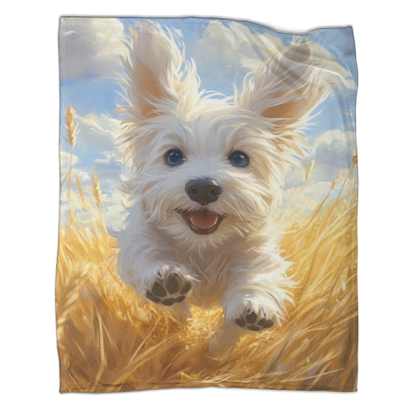 Couverture chien maltais un plaid moelleux et réconfortant pour des nuits douces