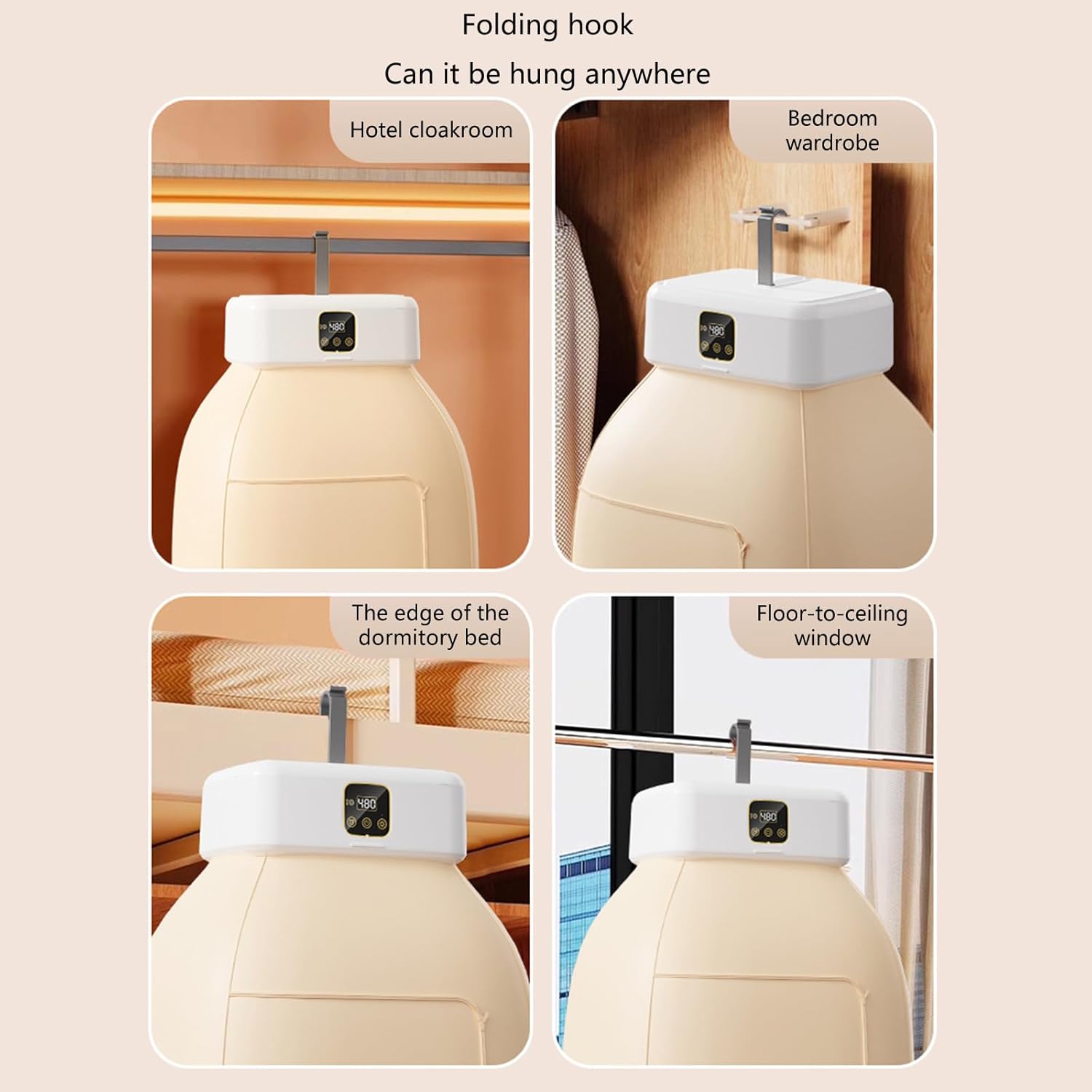 Travel Friendly Foldable Hanging Dryer With Remote Control Electric Laundry Drying Machine For Small Space Dorms