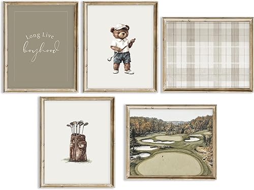 Arte de pared para cuarto de bebé, decoración deportiva vintage para pared, impresiones de habitación de bebé niño, lienzo de oso de peluche, póster