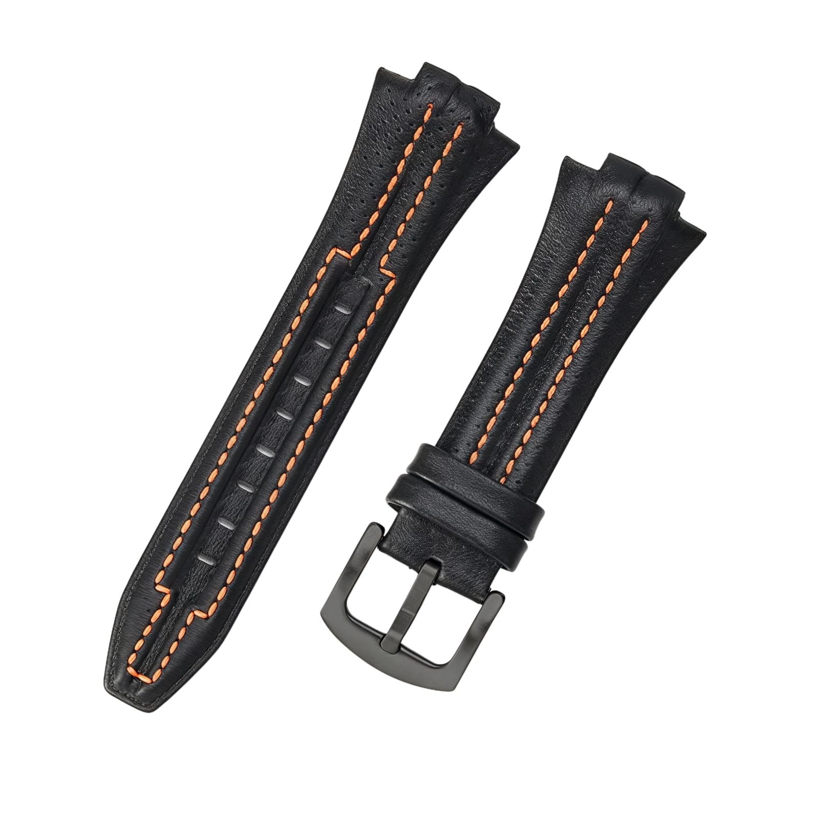 Bracelet montre cuir ajustable 15X27mm fermoir acier inoxydable - 8