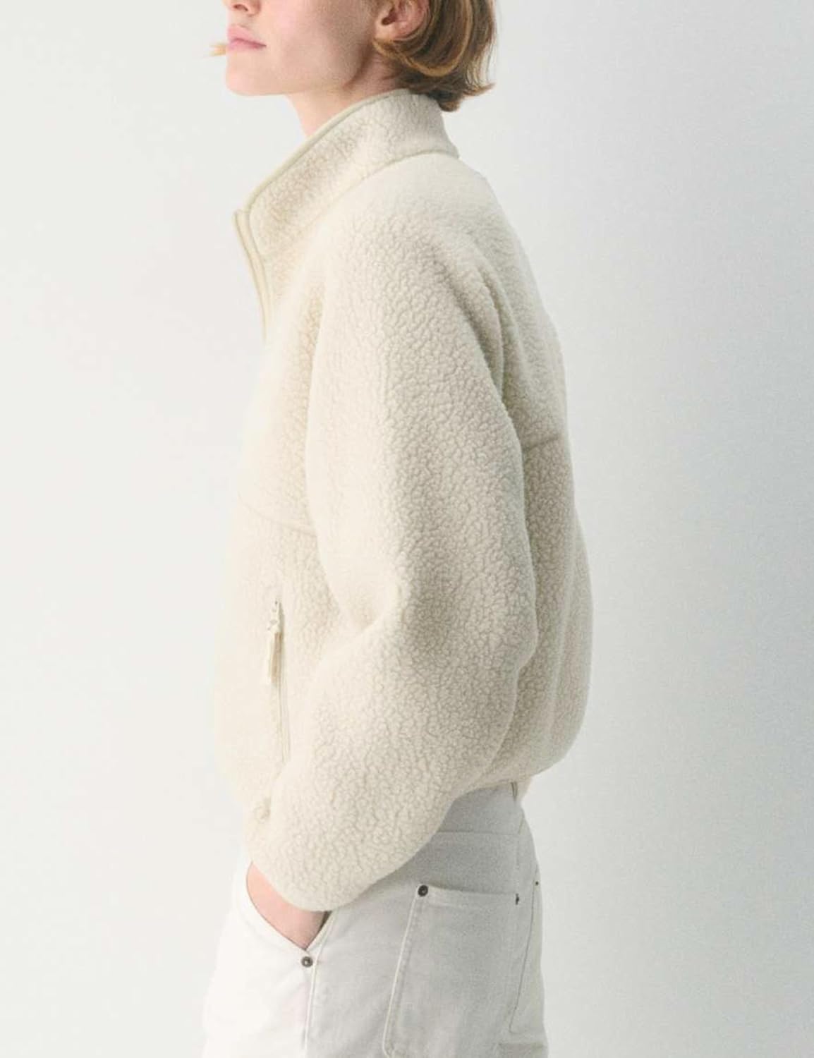 Fleece Jackets Women Causal Long Sleeve Sherpa Jacket Warm Ziper Fuzzy Coat Sweatshirts Trendy with Pockets - Image 3