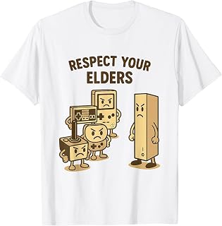 Video Game Respect Your Elders Retro 80 90s Old Gamer Gaming T-Shirt