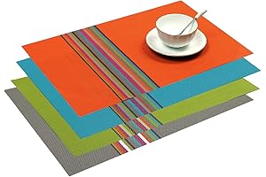 SHACOS Woven Vinyl Placemats | Ideal for Vibrant Outdoor Dining