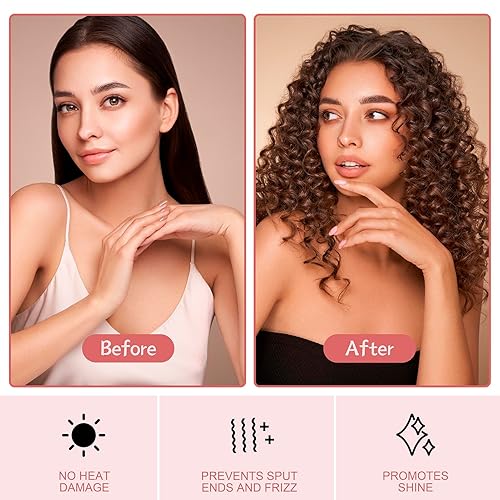 Miniatura 4 de Diadema de varilla rizadora sin calor, extra larga de 60 pulgadas, rizadores de pelo suaves para dormir en rodillos de pelo sin calor (pequeño-rosa)