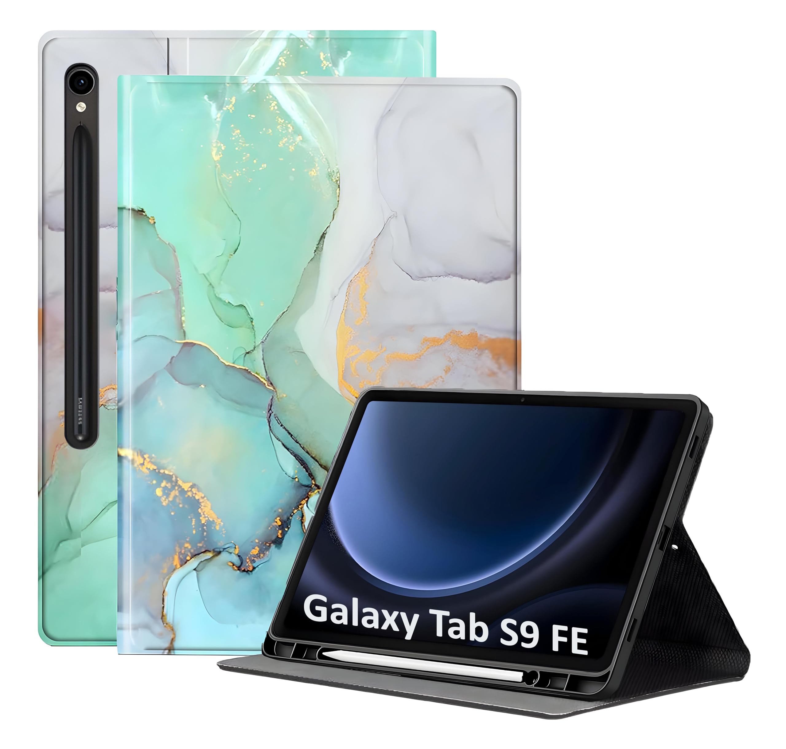 ProElite Book Cover Case for Samsung Galaxy Tab S9 FE 10.9/ S9 11 inch Cover, Smart flip case Book Cover for Samsung Galaxy Tab S9 FE 10.9/ S9 11 inch with Pen Holder, Marble Green (B0DF2THTF8) Amazon Price History, Amazon Price Tracker