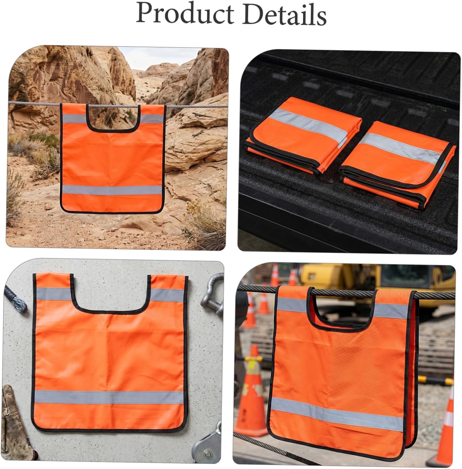 GALPADA Dampener Pocket Cloth Material for and Includes Oxford Reflective 2pcs with Shock Absorption Strip Safety Winch off Road Vehicle and Winch Line