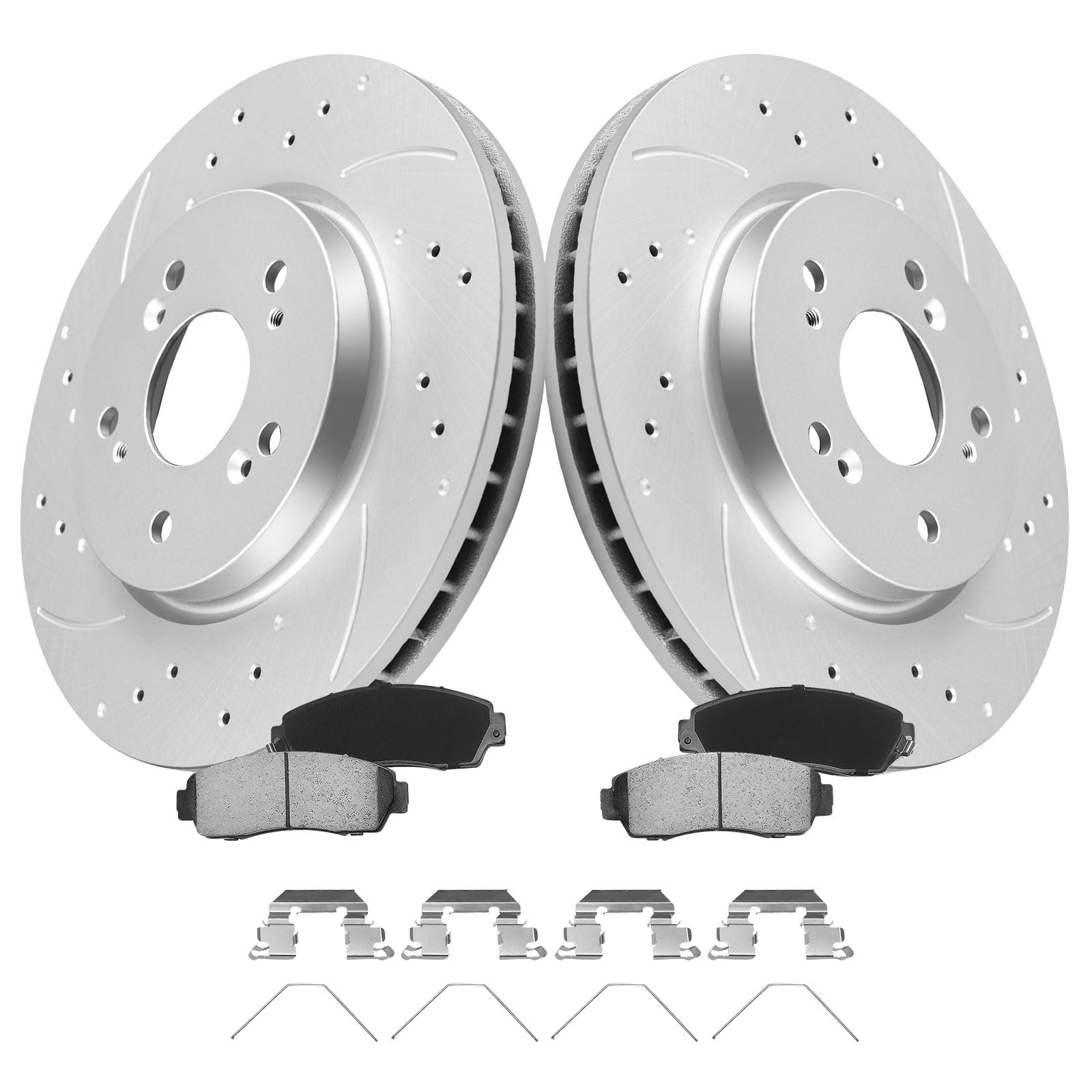 Photo 1 of ***MISSING PARTS***
MOTOREVO Front Geomet Coated Brake Kit for CR-V 2007-2016 (2012-2016 AWD Only) High-Carbon Alloy Drilled & Slotted Vented Rotors & Ceramic Brake Pads [ 2012-2016 NOT for FWD ] [ 2007-2011 All Models ]