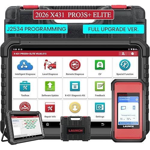 LAUNCH X431 PRO3S+ Elite, 2026 All-in-One Bidirectional Scan Tool with J2534 Protocols, HD Trucks Scanner, Topology Map, 60+Service, ECU Code Full Function Scanner, CANFD/DoIP/D-PDU/FCA, 2 Yrs Update