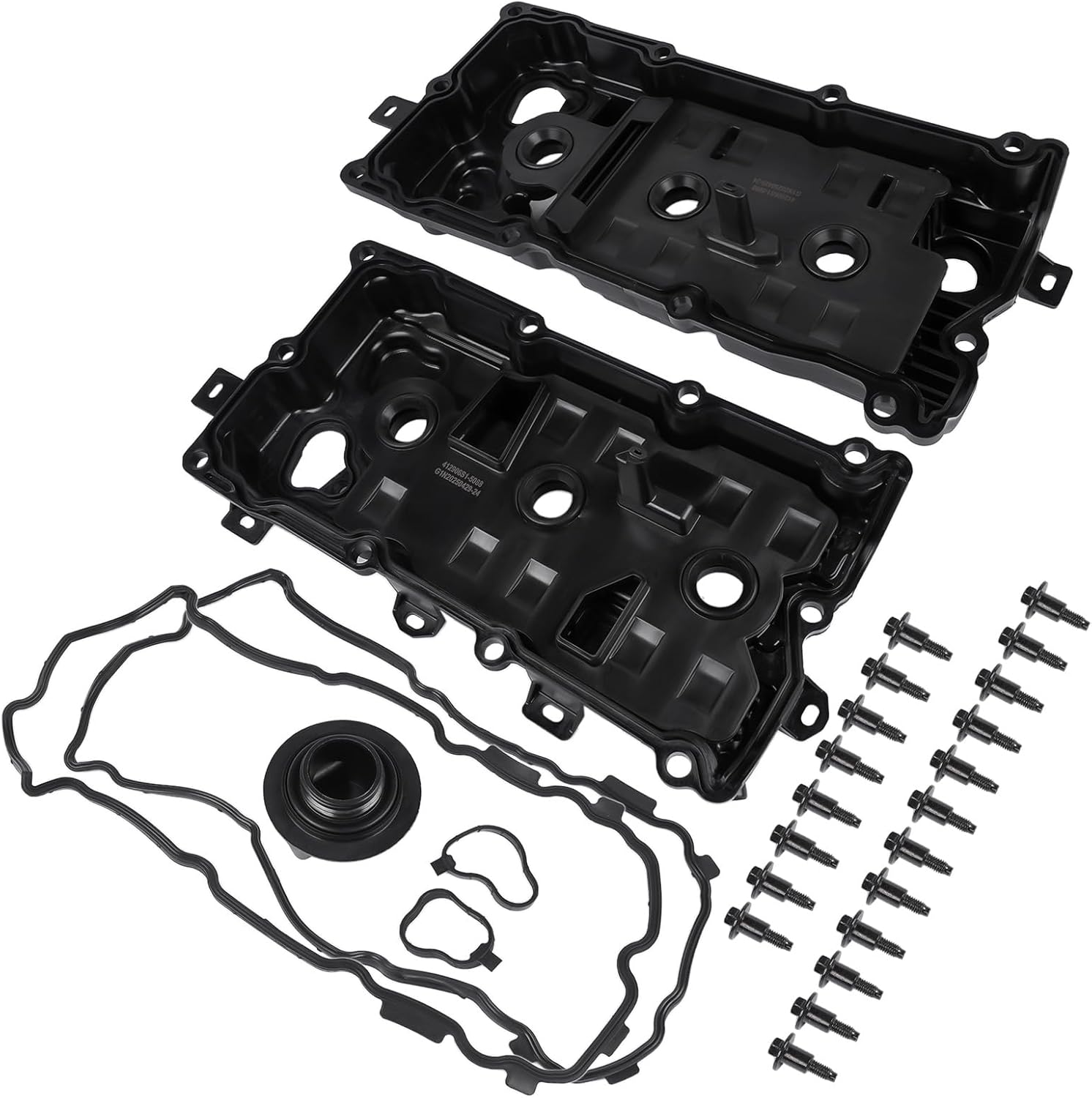 GELUOXI Engine Valve Cover Kit Left & Right with Gasket & Bolts Replacement for 2009-2014 Nissan Murano Quest 3.5L 13264-JP01B 13264JP01A