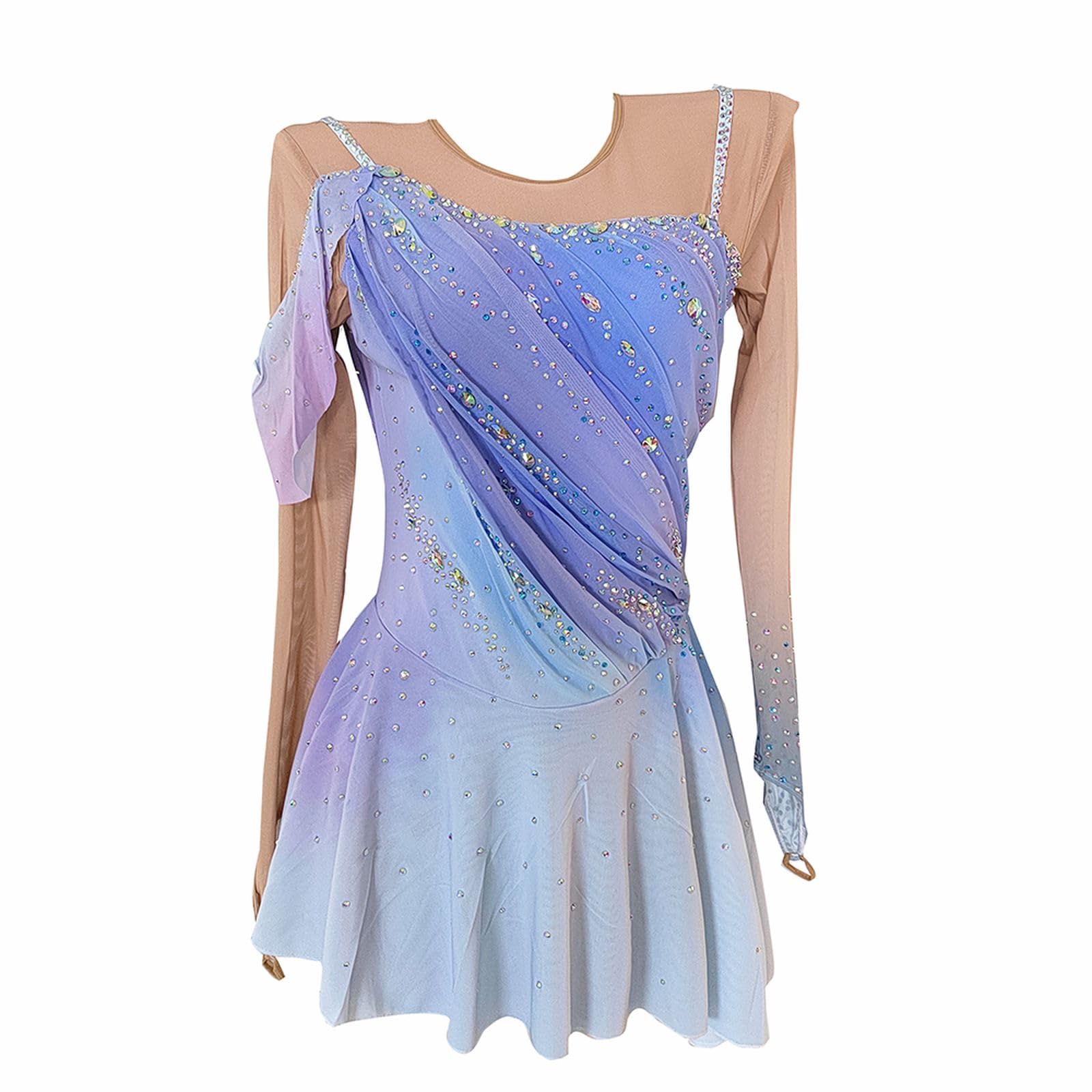 Eiskunstlaufkleid Lila Farbverlauf Gaze Mädchen Wettbewerb Performance Kleidung