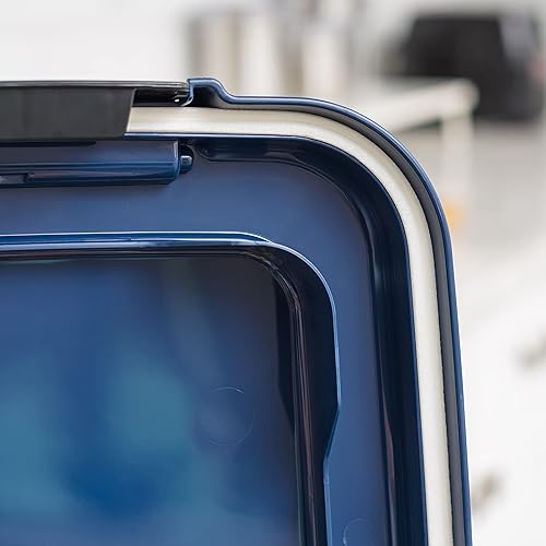 Vista 52 de IRIS USA - Recipiente hermético de 25 libras/33 cuartos de galón. IRIS USA WeatherPro - Contenedor hermético para alimentos para mascotas, con marino