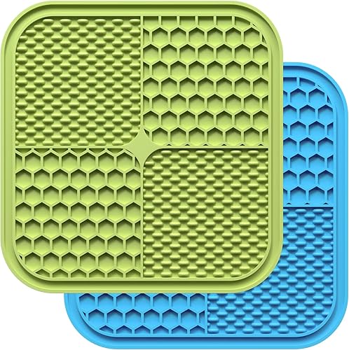 Tapete para lamer perros y gatos  Paquete de 2 almohadillas de alimentación lenta para cachorros, almohadillas para lamer mascotas para perros