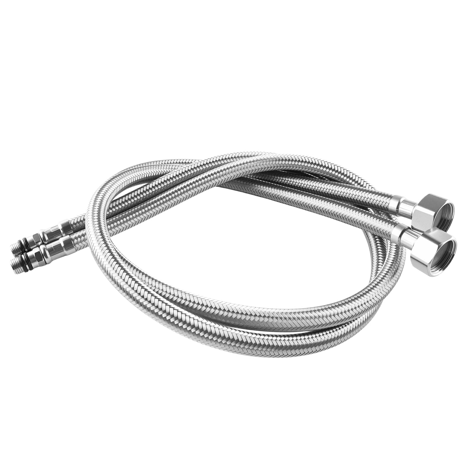 800mm Long Pack of 2 Kitchen/Basin Monobloc Mixer Tap Connectors Flexi Pipes Tails British Standard Pipe M10 x1/2 Fitting