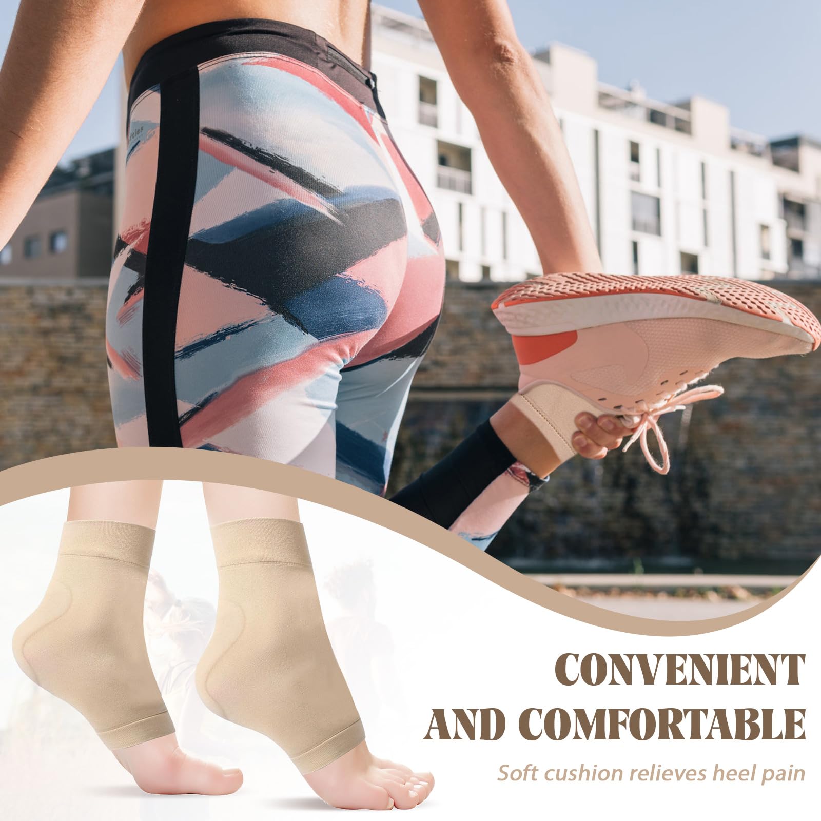2 pares de calcetines protectores de talón con almohadilla de gel, manga acolchada para el tendón de Aquiles maleolar, calcetines acolchados para patinaje artístico, rodillos, botas, zapatos,
