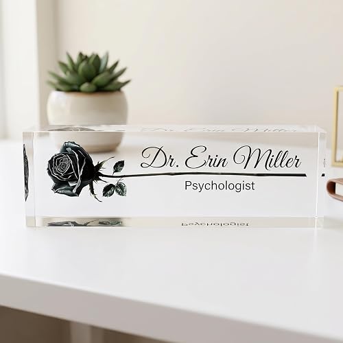 Personalized Desk Name Plate, Clear Acrylic
