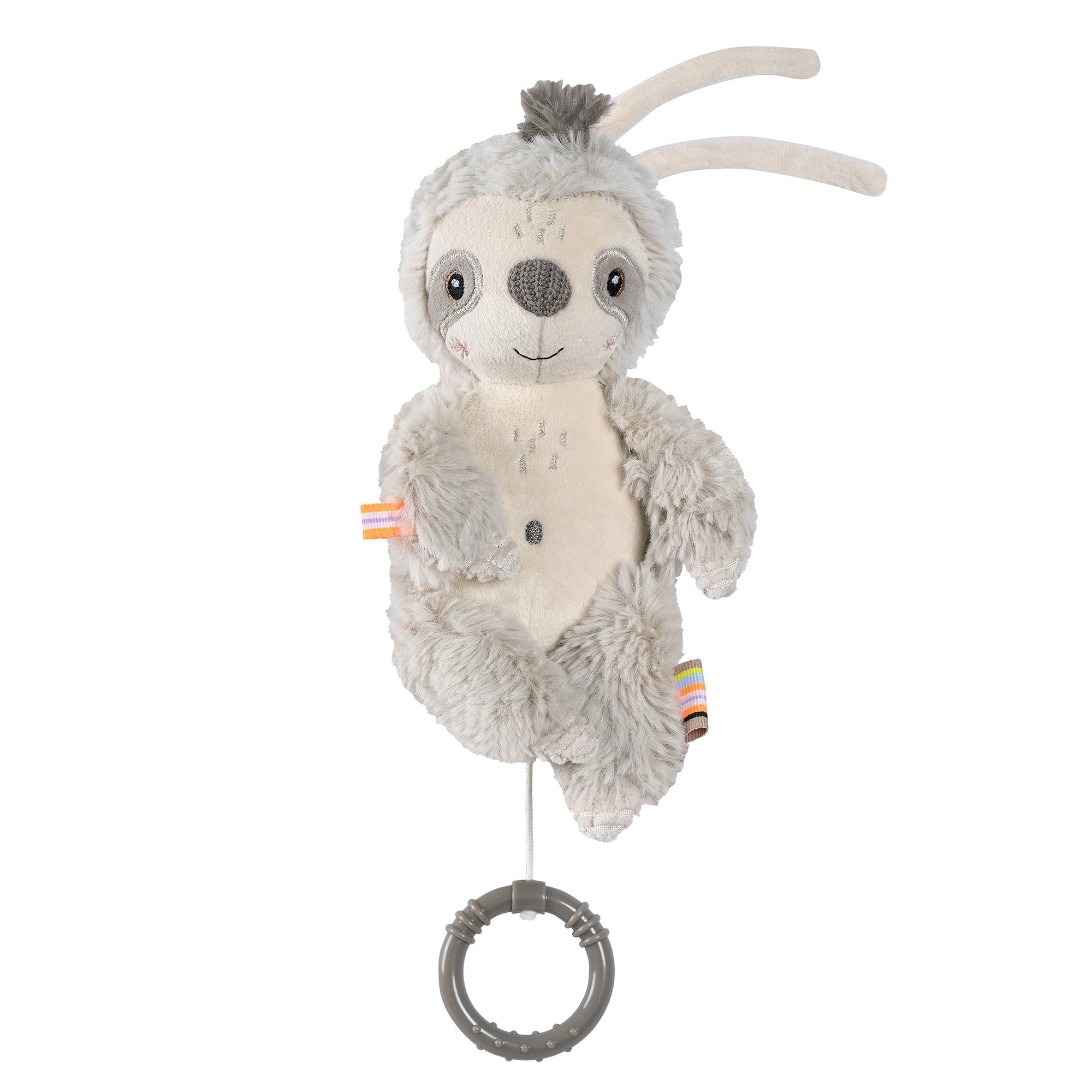 Fehn Mini-Spieluhr Faultier – Kuscheltier & Einschlafhilfe: Aufzieh-Spieluhr mit sanfter Melodie Weißt du wieviel Sternlein stehen beruhigt in jeder Situation – für Babys und Kleinkinder ab 0+ Monaten